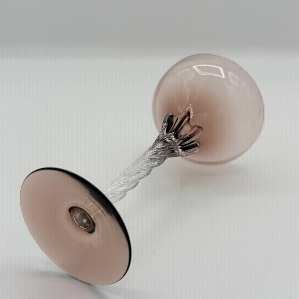 1960s Italian Blefeld Harlequin Twisted-Stem Champagne Coupes, Set of 3